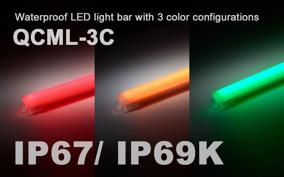 One Light, Three Signals, QCML-3C Series –  IP67 / IP69K