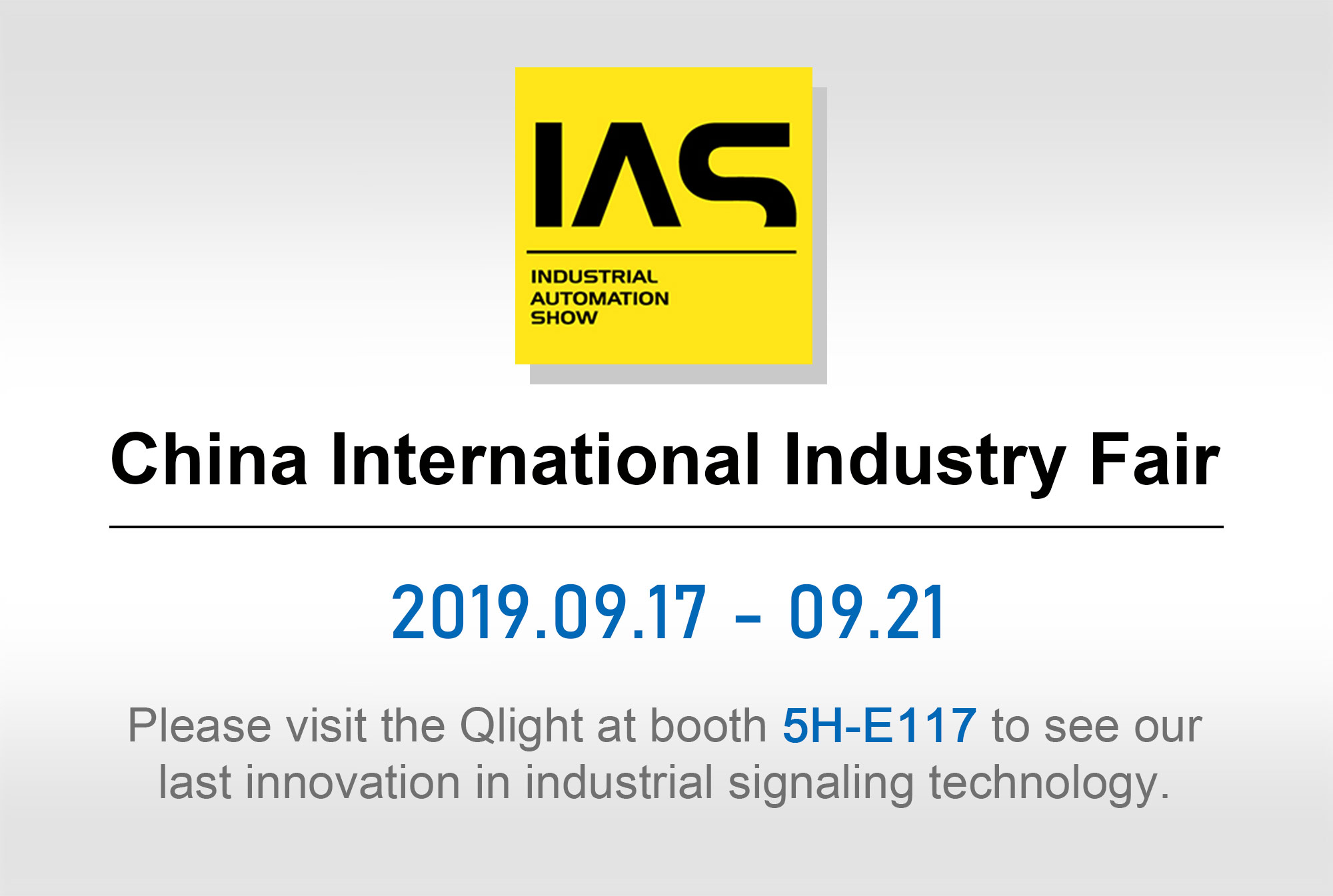 「2019年中国国際工業博覧会(CIIF)」出展のお知らせ